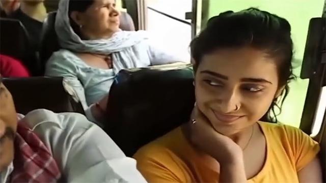 Bold Villager Grabs Modern Girl Boobs Inside Moving Bus