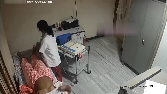 Desi Tamil Aunty Nurse Applying Cream Leg Hidden Cam