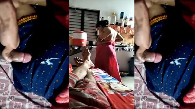 Tharki Desi Son Masturbating Cock Cum On Sleeping Mom