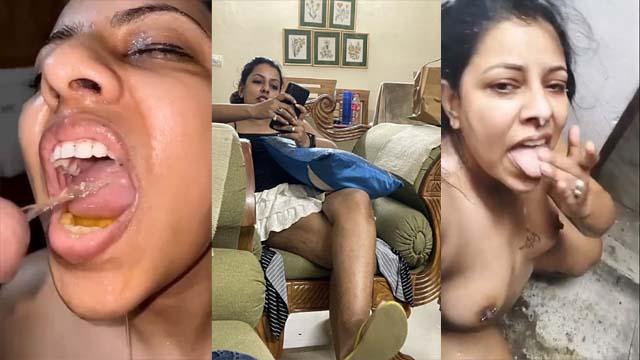Dirty Milf Mouth Full Piss And Cum Facial